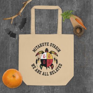 Mitakuye Oyasin Native American Turtle Spirit Medicine Wheel  Eco Tote Bag