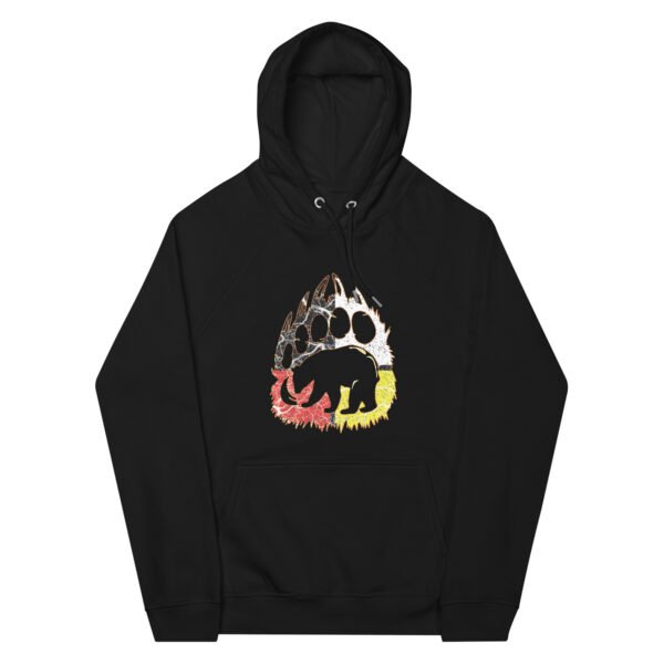 Bear Paw Native American Medicine Wheel Unisex eco raglan hoodie - Image 2
