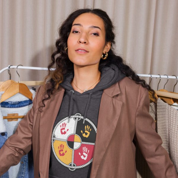 Medicine Wheel native american indian MMIW Unisex eco raglan hoodie - Image 4