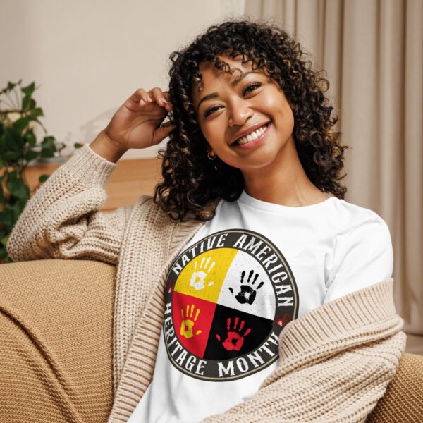 Native American Heritage Mounth Medicine Wheel Women's Relaxed T-Shirt - Image 3
